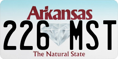 AR license plate 226MST