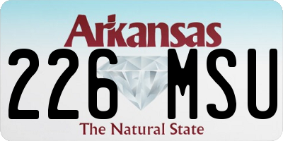 AR license plate 226MSU