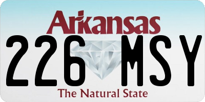 AR license plate 226MSY