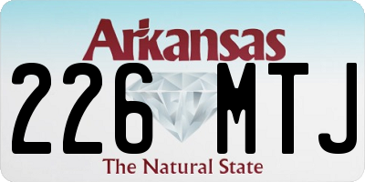 AR license plate 226MTJ