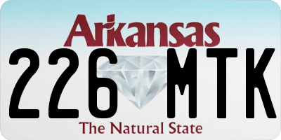 AR license plate 226MTK