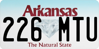 AR license plate 226MTU