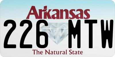 AR license plate 226MTW