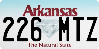 AR license plate 226MTZ