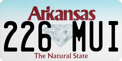 AR license plate 226MUI