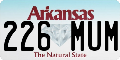 AR license plate 226MUM