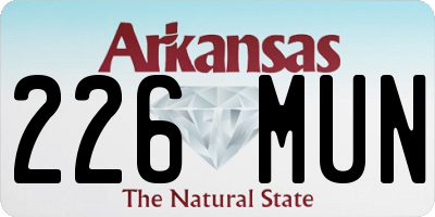 AR license plate 226MUN