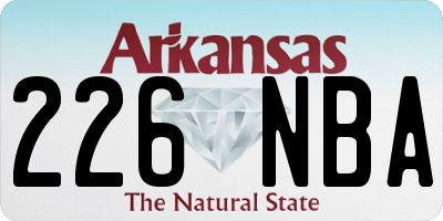 AR license plate 226NBA