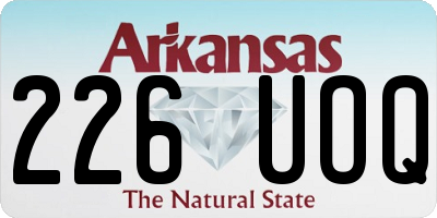 AR license plate 226UOQ