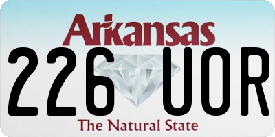 AR license plate 226UOR