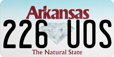 AR license plate 226UOS