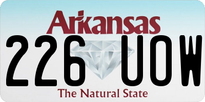 AR license plate 226UOW