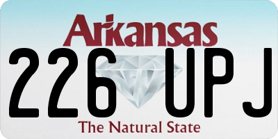 AR license plate 226UPJ
