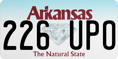 AR license plate 226UPO