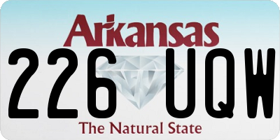 AR license plate 226UQW