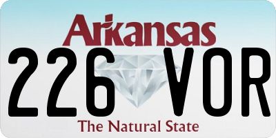 AR license plate 226VOR