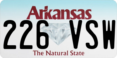 AR license plate 226VSW