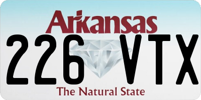 AR license plate 226VTX
