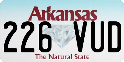 AR license plate 226VUD