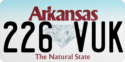 AR license plate 226VUK