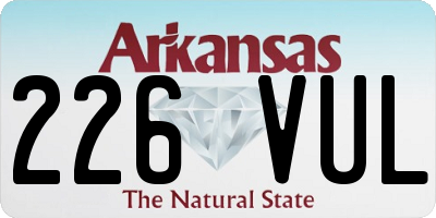AR license plate 226VUL