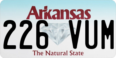 AR license plate 226VUM