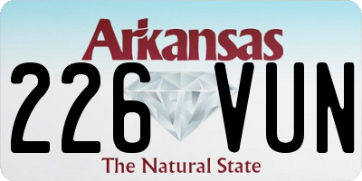 AR license plate 226VUN