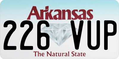 AR license plate 226VUP