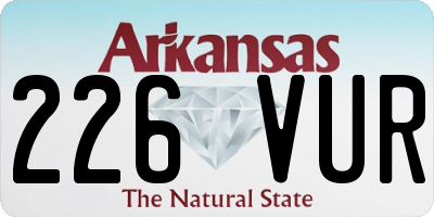AR license plate 226VUR