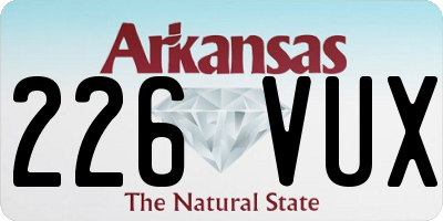 AR license plate 226VUX