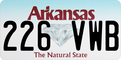 AR license plate 226VWB