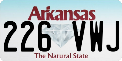 AR license plate 226VWJ