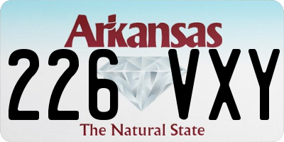 AR license plate 226VXY