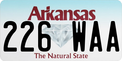 AR license plate 226WAA