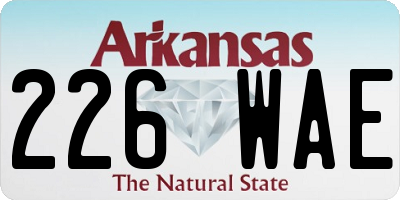 AR license plate 226WAE