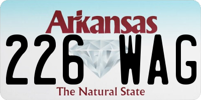 AR license plate 226WAG