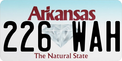 AR license plate 226WAH
