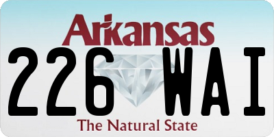 AR license plate 226WAI