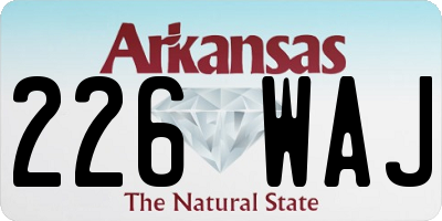 AR license plate 226WAJ