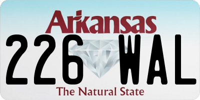 AR license plate 226WAL