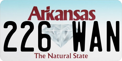 AR license plate 226WAN