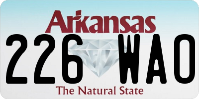 AR license plate 226WAO