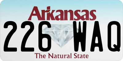 AR license plate 226WAQ