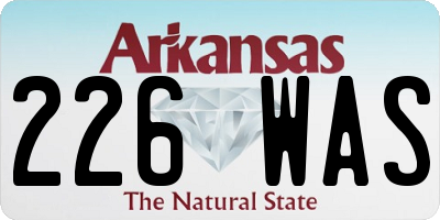 AR license plate 226WAS