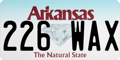 AR license plate 226WAX