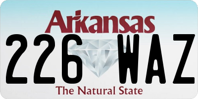 AR license plate 226WAZ