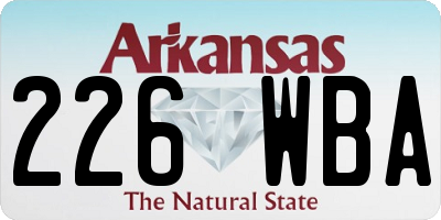 AR license plate 226WBA