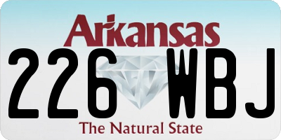 AR license plate 226WBJ