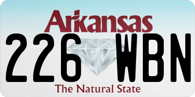 AR license plate 226WBN