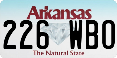 AR license plate 226WBO